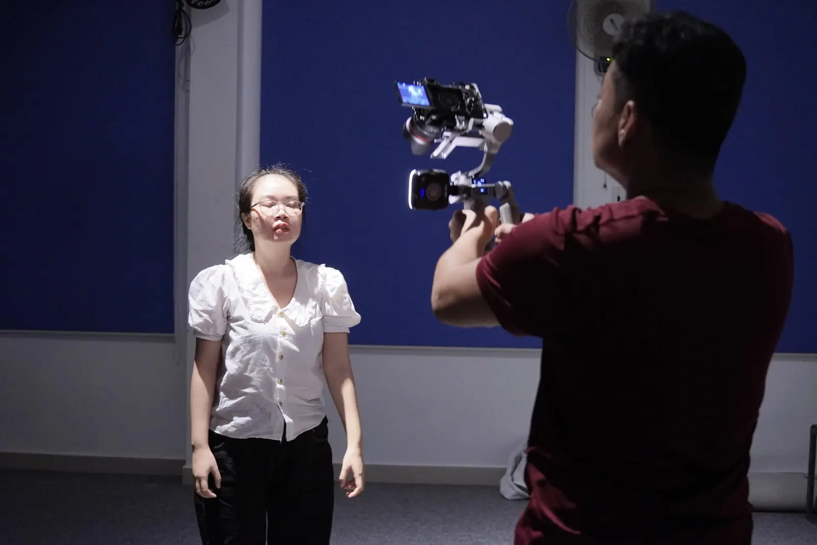 Học viên Qplus Academy thực hành diễn xuất trước ống kính